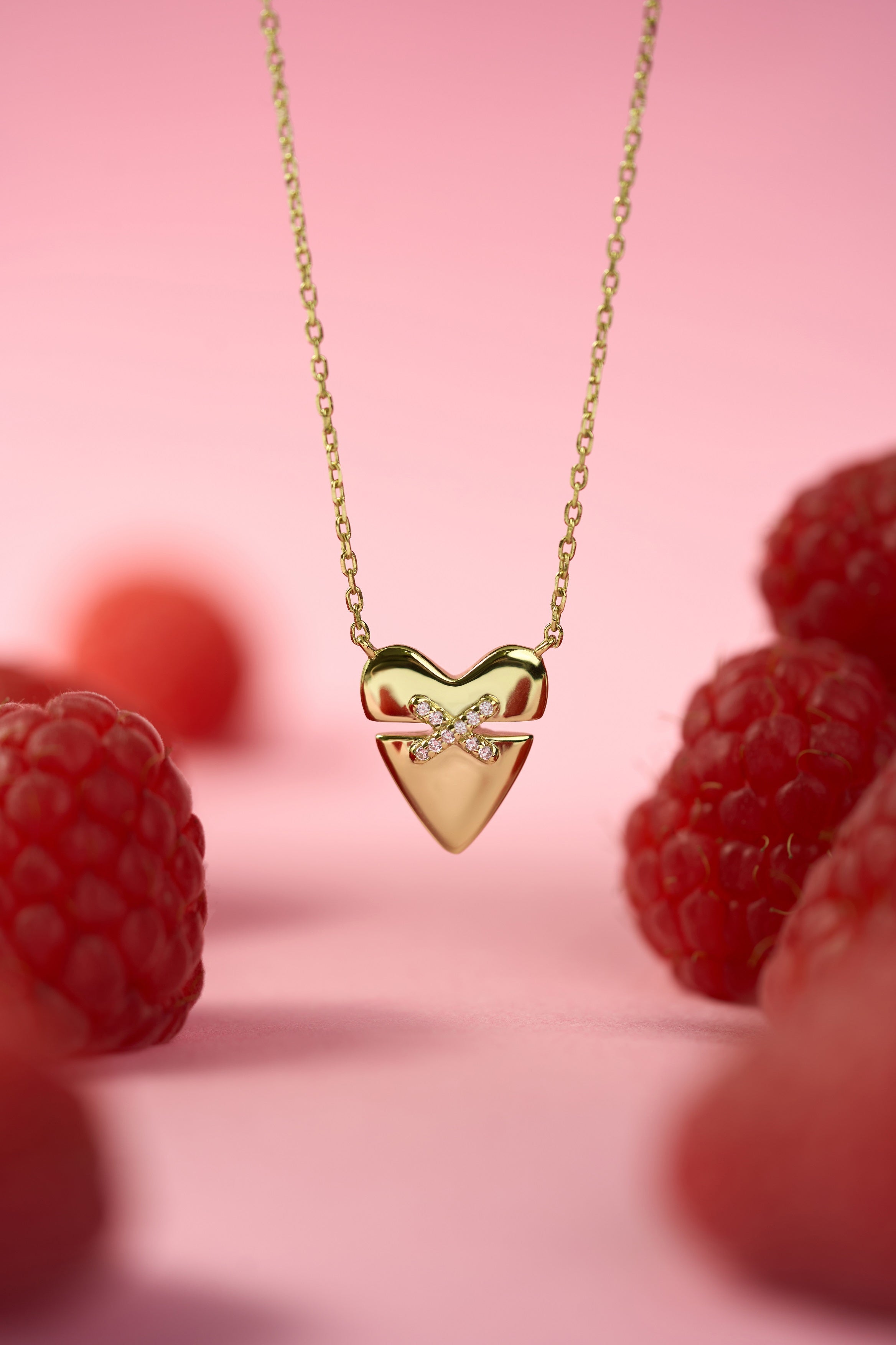 Ania Haie Heart Hunter Heart Kiss Pavé kaulakoru kulta