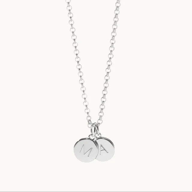 Muru Mother and Child Double Disc kaulakoru hopea 16-18"