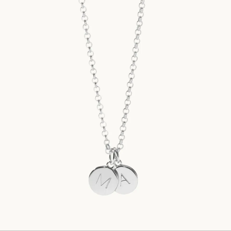 Muru Mother and Child Double Disc kaulakoru hopea 16-18"