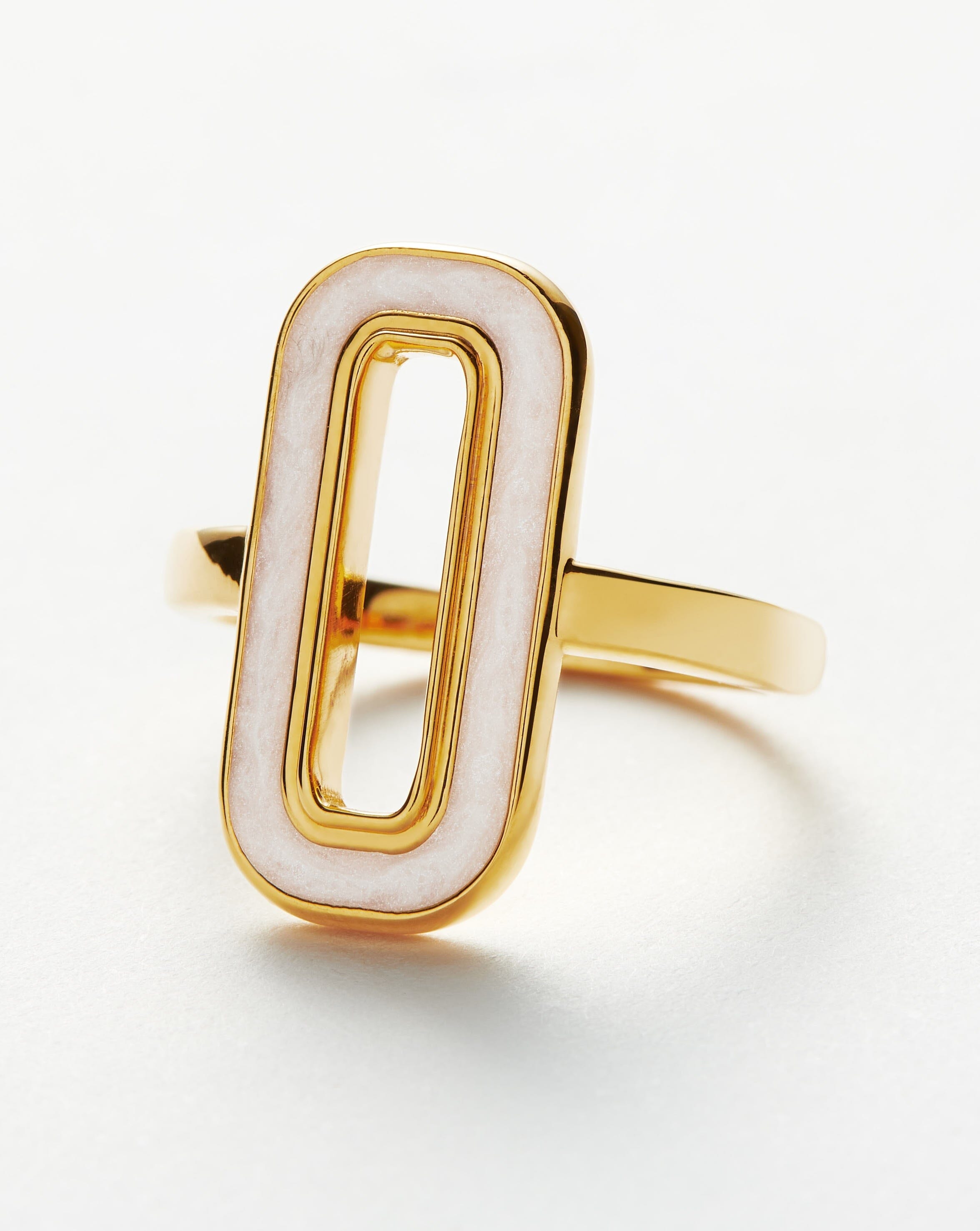 MISSOMA Enamel Haze Ovate sormus valkoinen J-Q