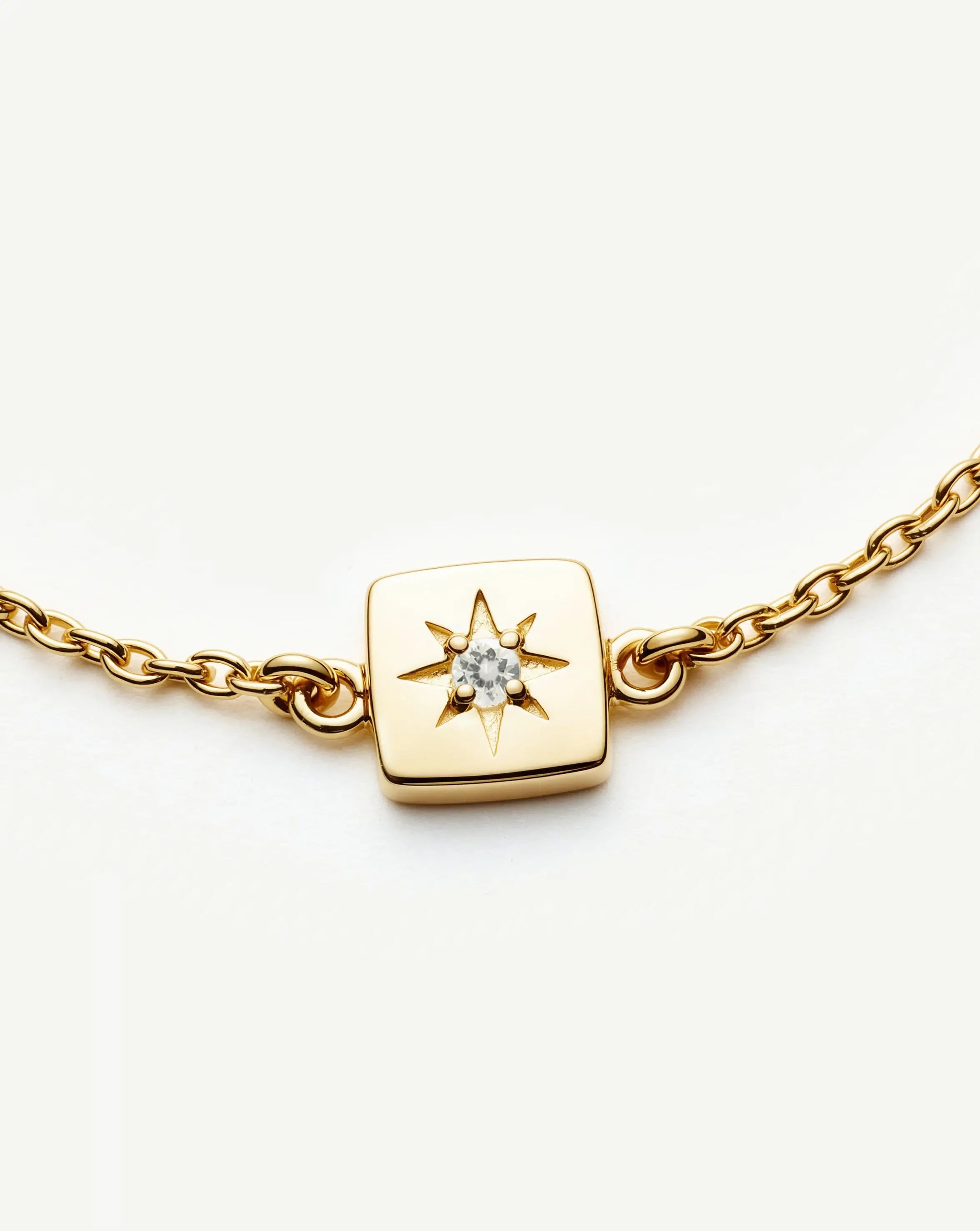 Missoma April Birthstone Slider rannekoru kulta kristalli