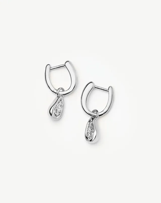 Missoma Molten Teardrop hoop-korvakorut hopea