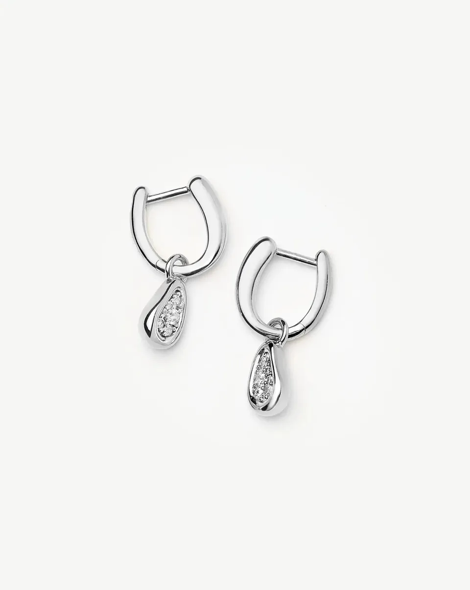 Missoma Molten Teardrop hoop-korvakorut hopea