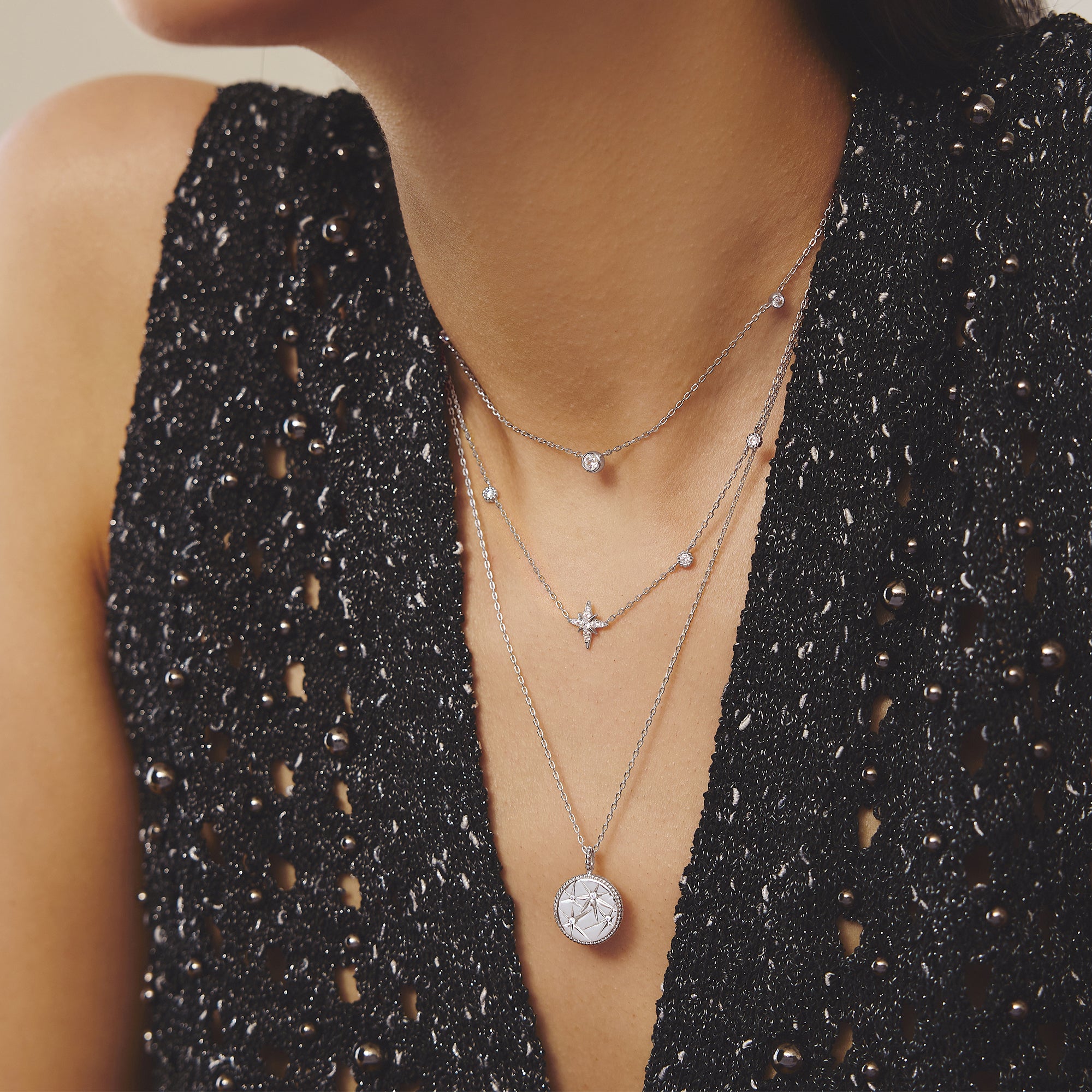 Ania Haie Miss Dainty Starry Charm laatta kaulakoru hopea