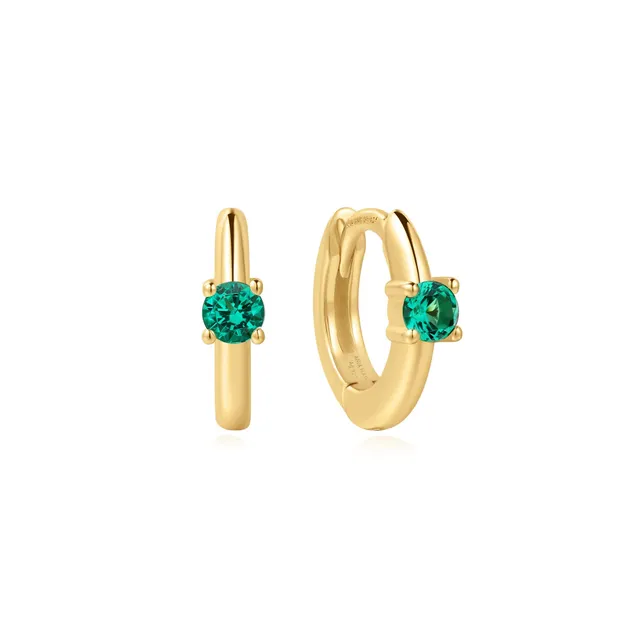Ania Haie Ripple Joy Gold Green Huggie rengaskorvakorut vihreä 6,5mm