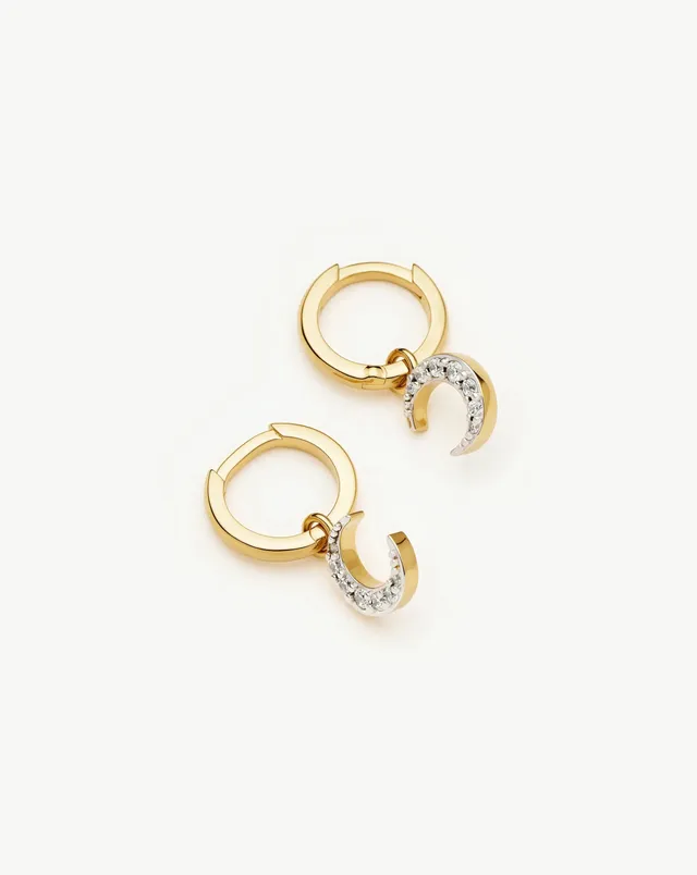 Missoma Crescent Moon Mini Charm rengaskorvakorut kulta zirkonia