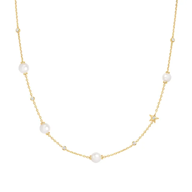 Ania Haie Miss Dainty Shell Pearl Star kaulakoru kulta helmi