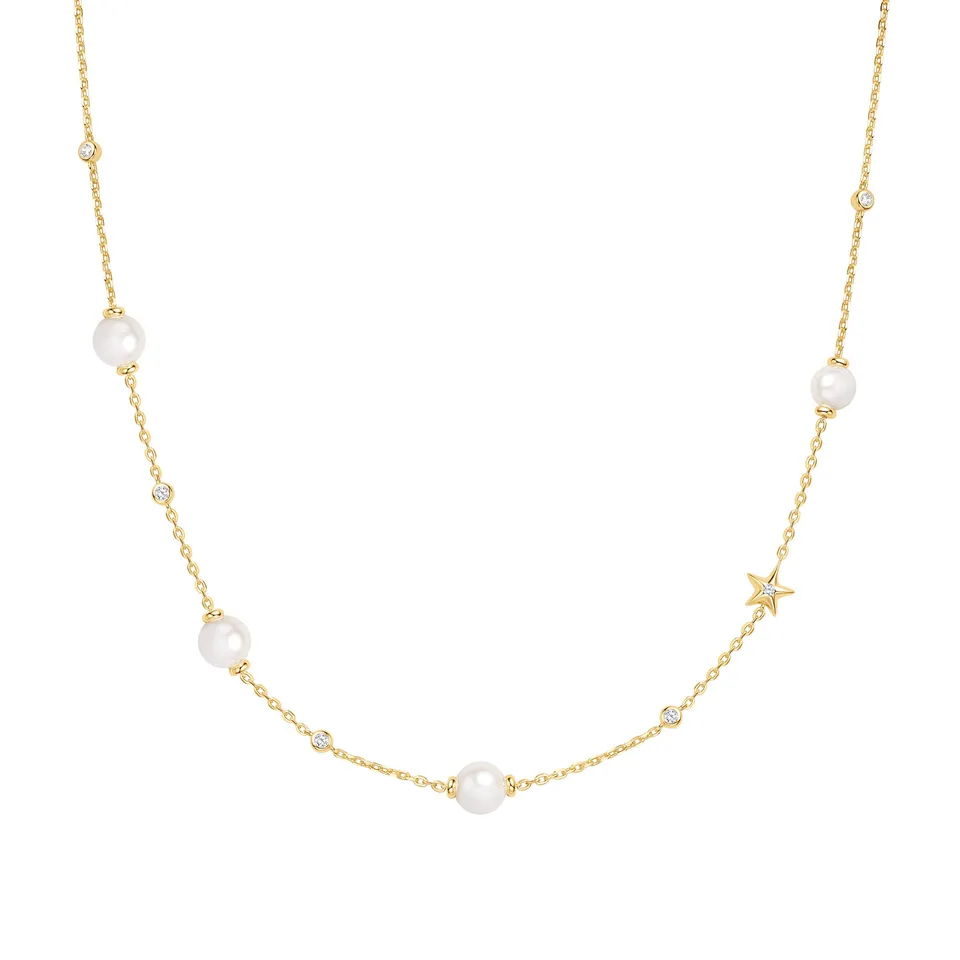 Ania Haie Miss Dainty Shell Pearl Star kaulakoru kulta helmi