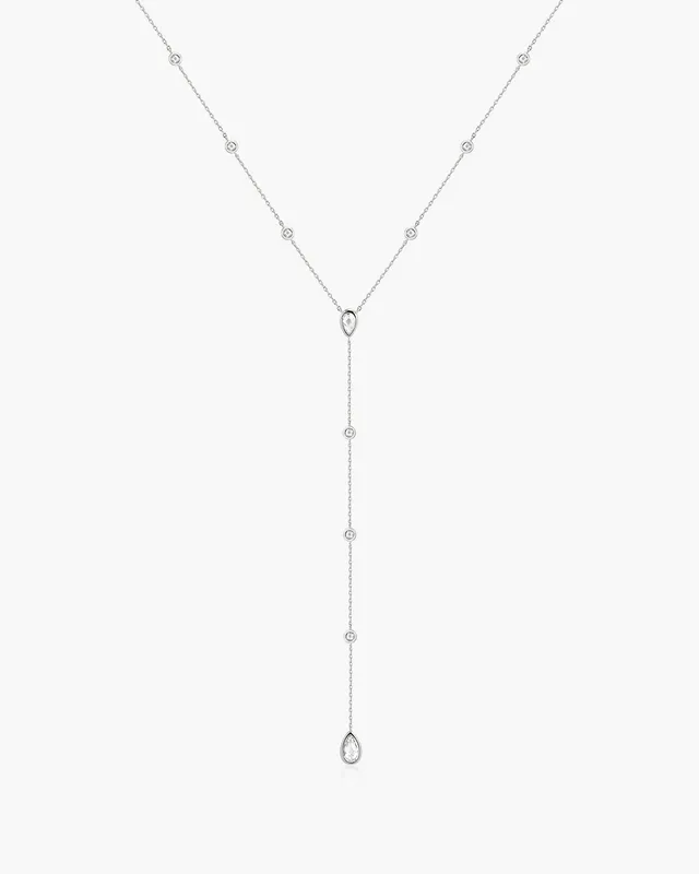 Ania Haie Wanderer Round Teardrop Y-kaulakoru hopea