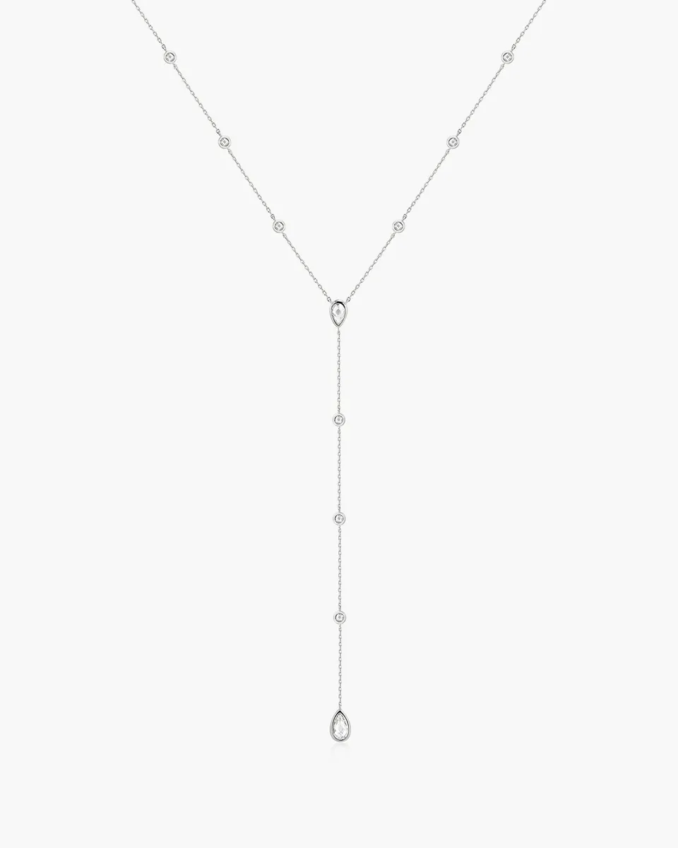 Ania Haie Wanderer Round Teardrop Y-kaulakoru hopea