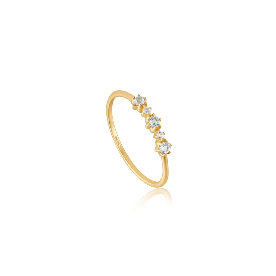Ania Haie Wild Meadow 14kt Gold sormus kulta topaasi safiiri