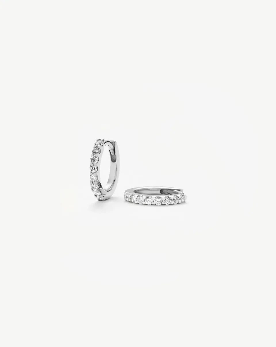 Missoma Solid Gold Classic Diamond huggiekorvakorut 9k timantti
