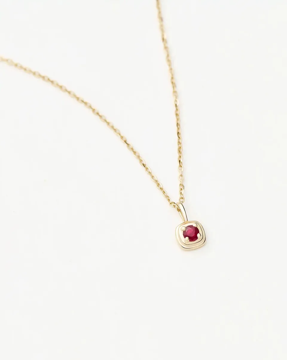 Missoma July Birthstone kaulakoru 14k kulta rubiini