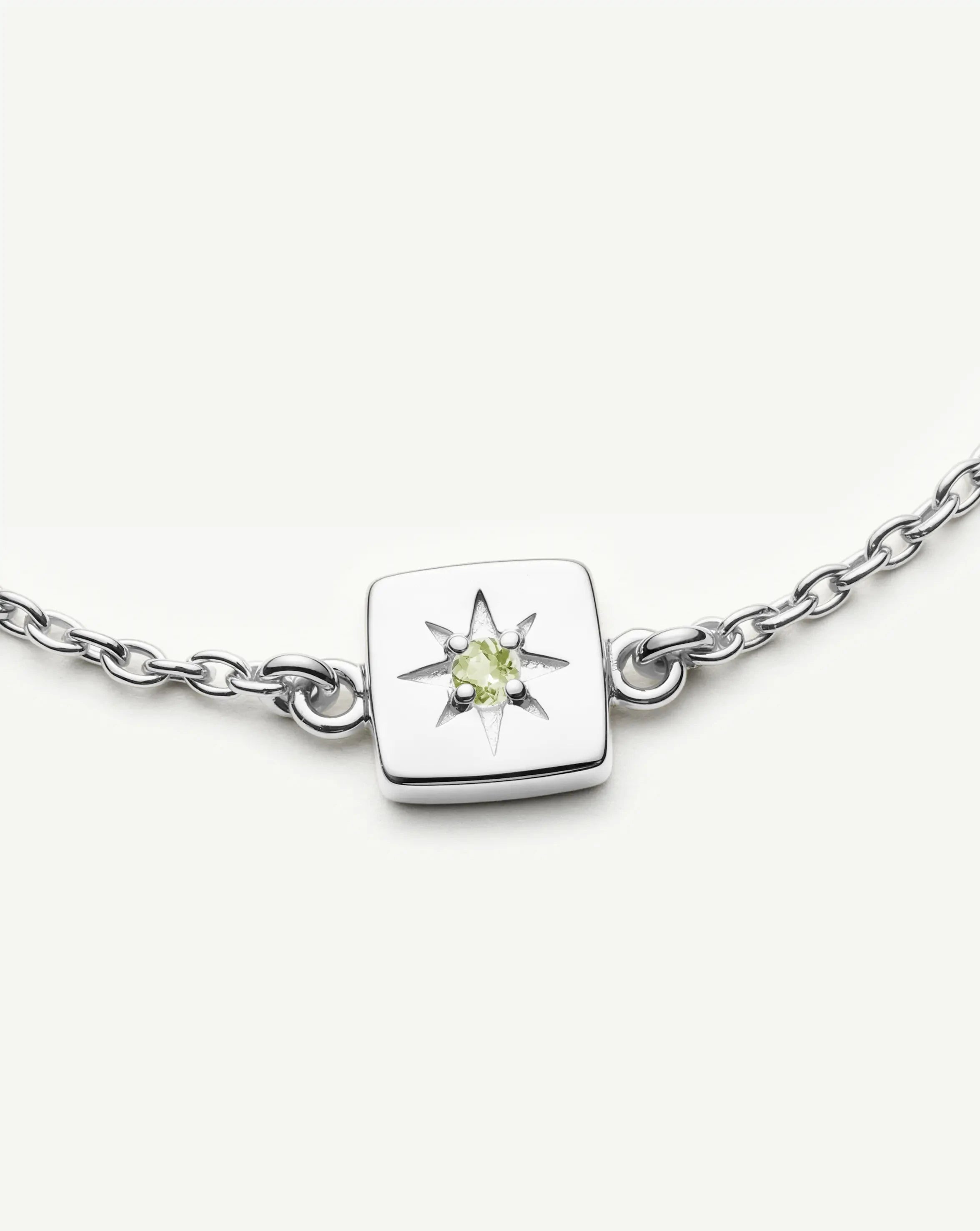 MISSOMA August Birthstone rannekoru peridootti hopea