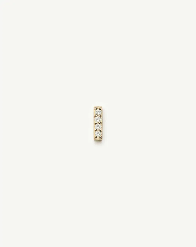 Missoma Diamond Bar Flat Back Stud korvakoru 9ct keltakulta timantti