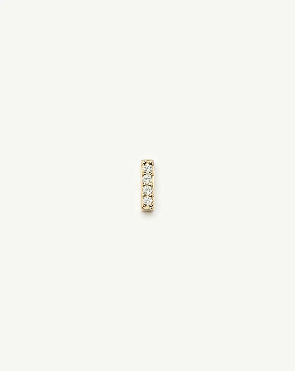 Missoma Diamond Bar Flat Back Stud korvakoru 9ct keltakulta timantti