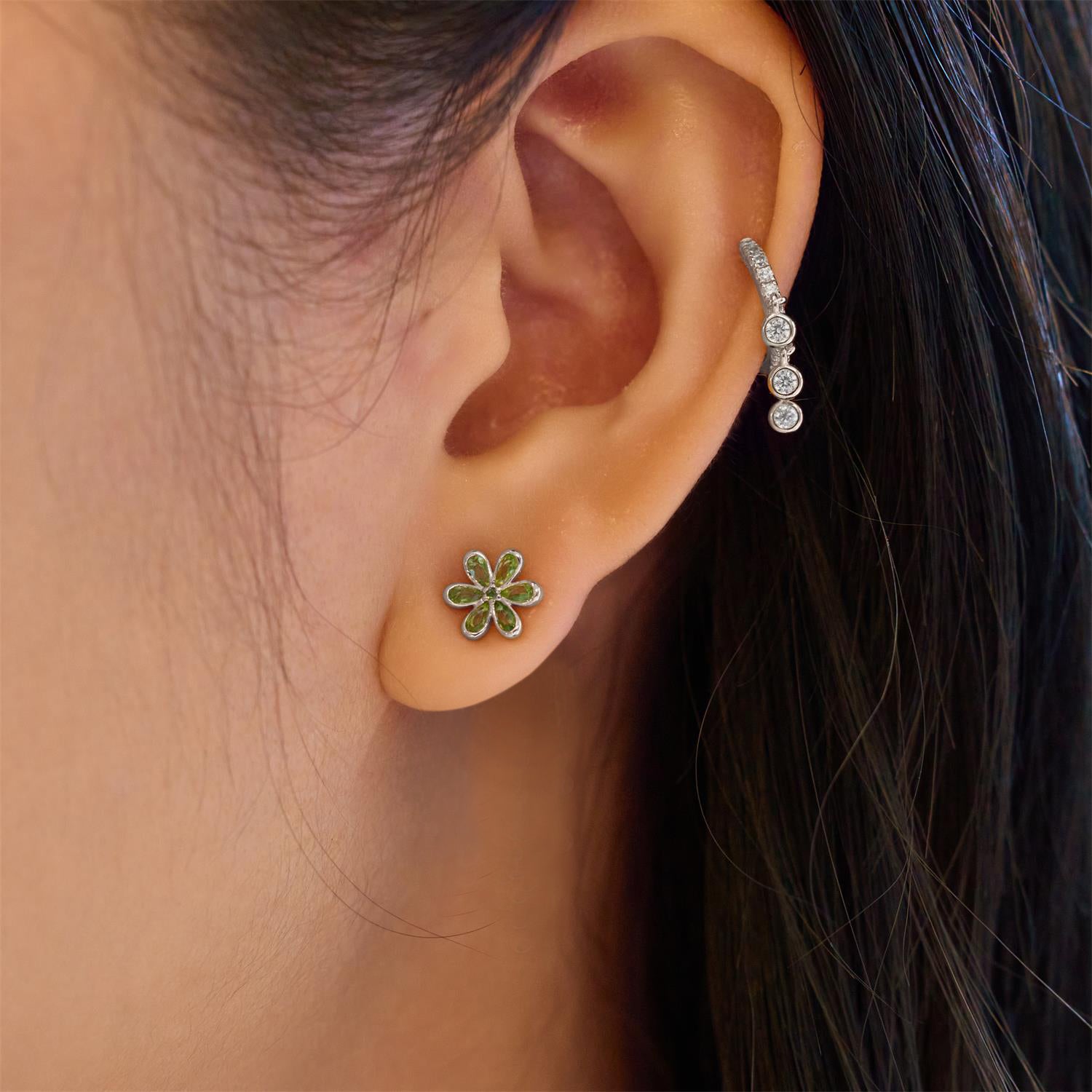 Ania Haie Ripple Joy Mint Floral korvakorut hopea