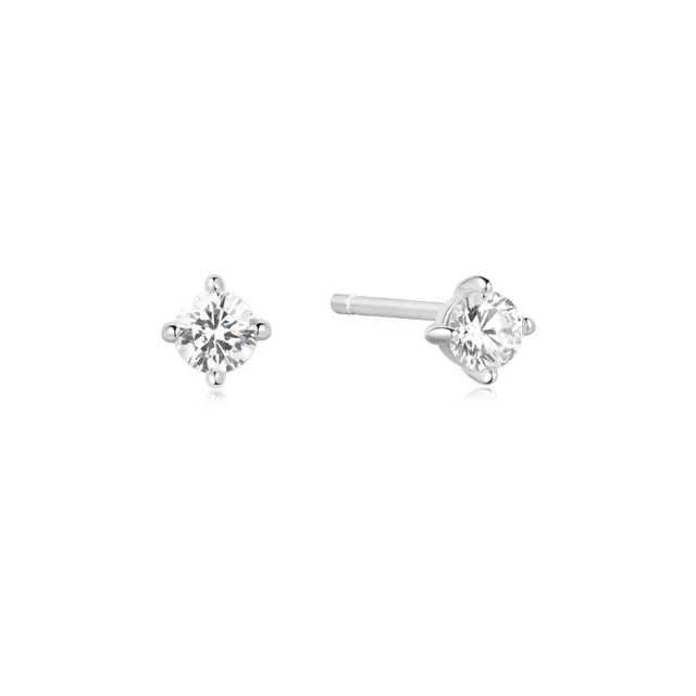 Ania Haie Heart Hunter Solitaire nappikorvakorut hopea 4mm