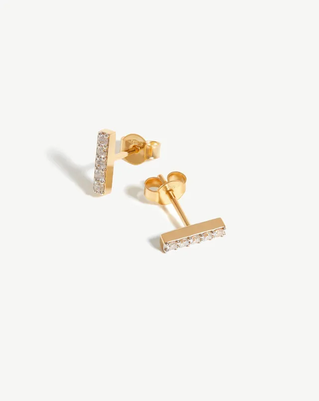 MISSOMA Solid Gold Diamond Bar nappikorvakorut 9ct keltakulta timantti