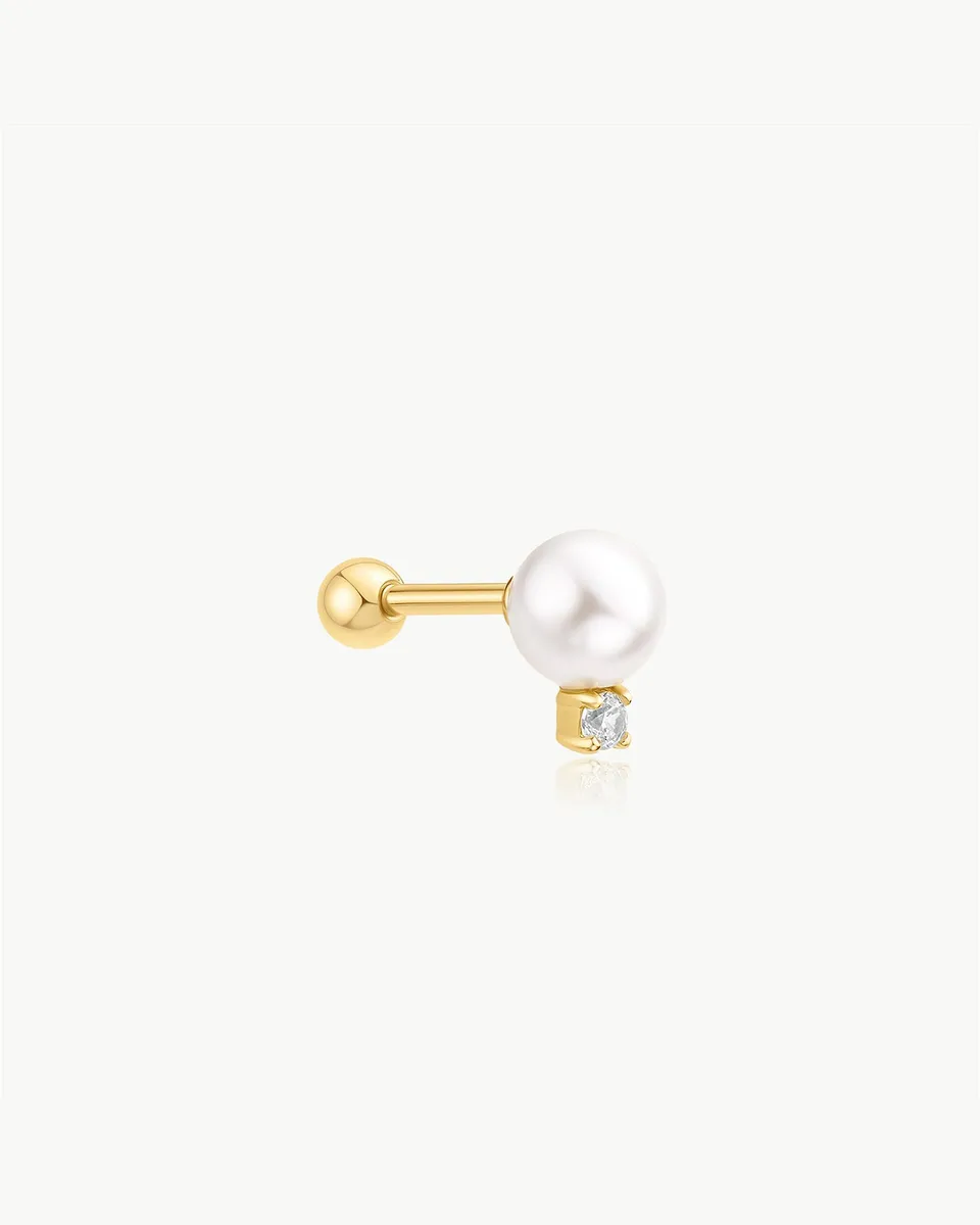 Ania Haie Ear Edit Shell Pearl Barbell korvakoru kulta