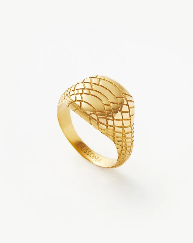 Missoma Serpent Textured sormus N kullattu signet
