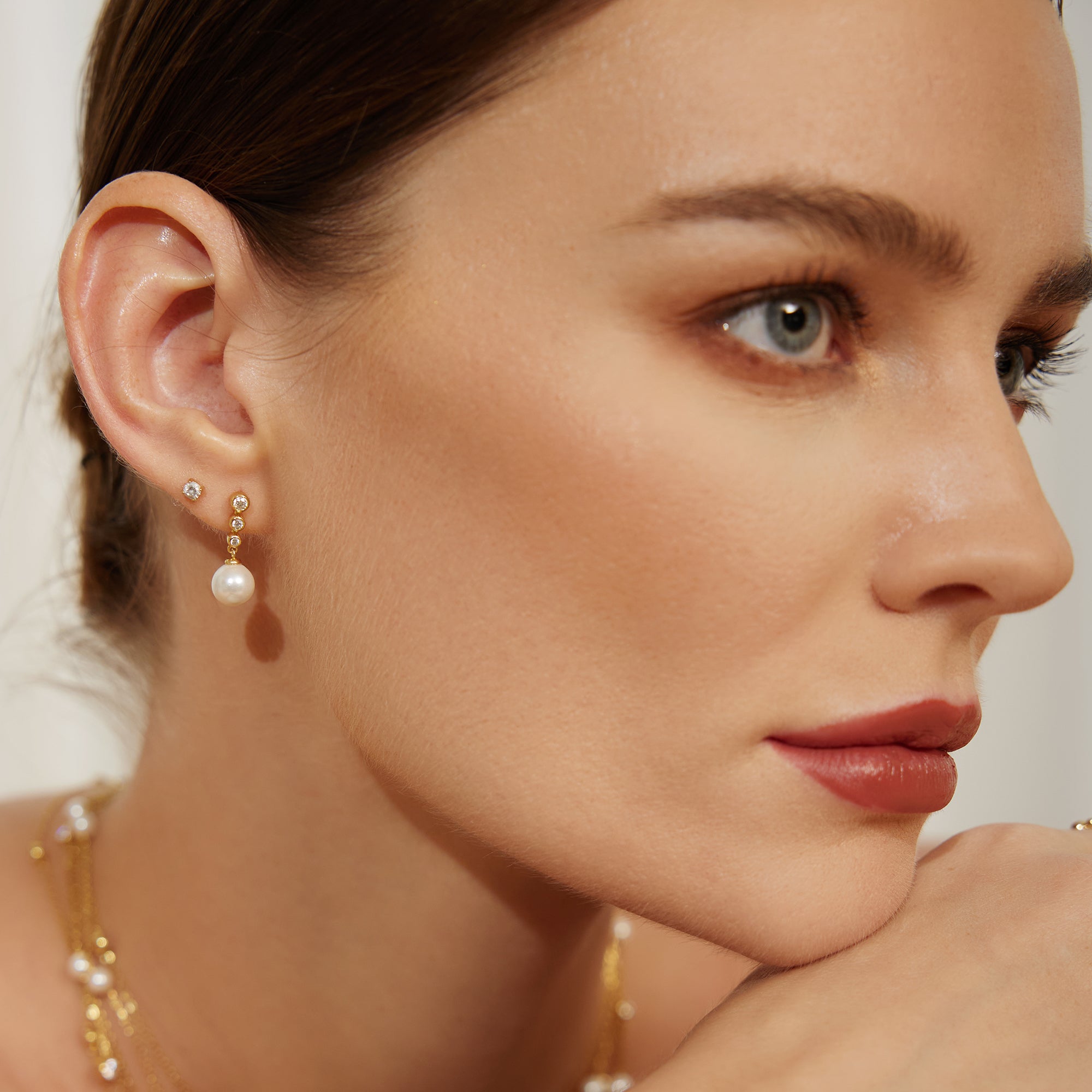 Ania Haie Miss Dainty Tennis Pearl korvakorut kulta