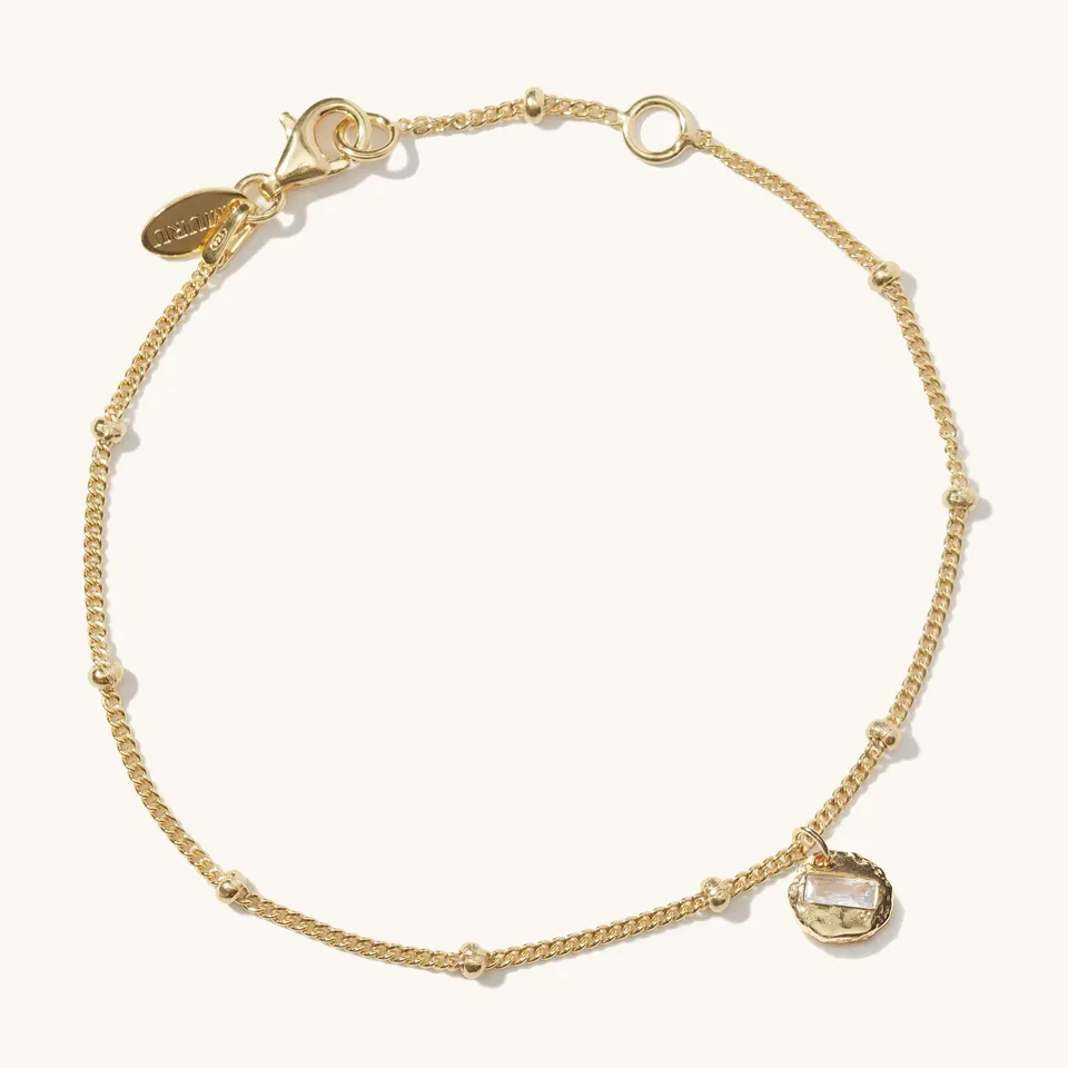 Muru Birthstone helmirannekoru kulta kuukausikivi