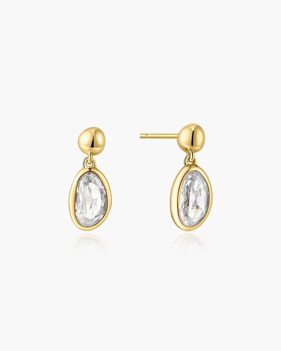 Ania Haie Wanderer Bezel Pebble korvakorut kulta roikkuvat