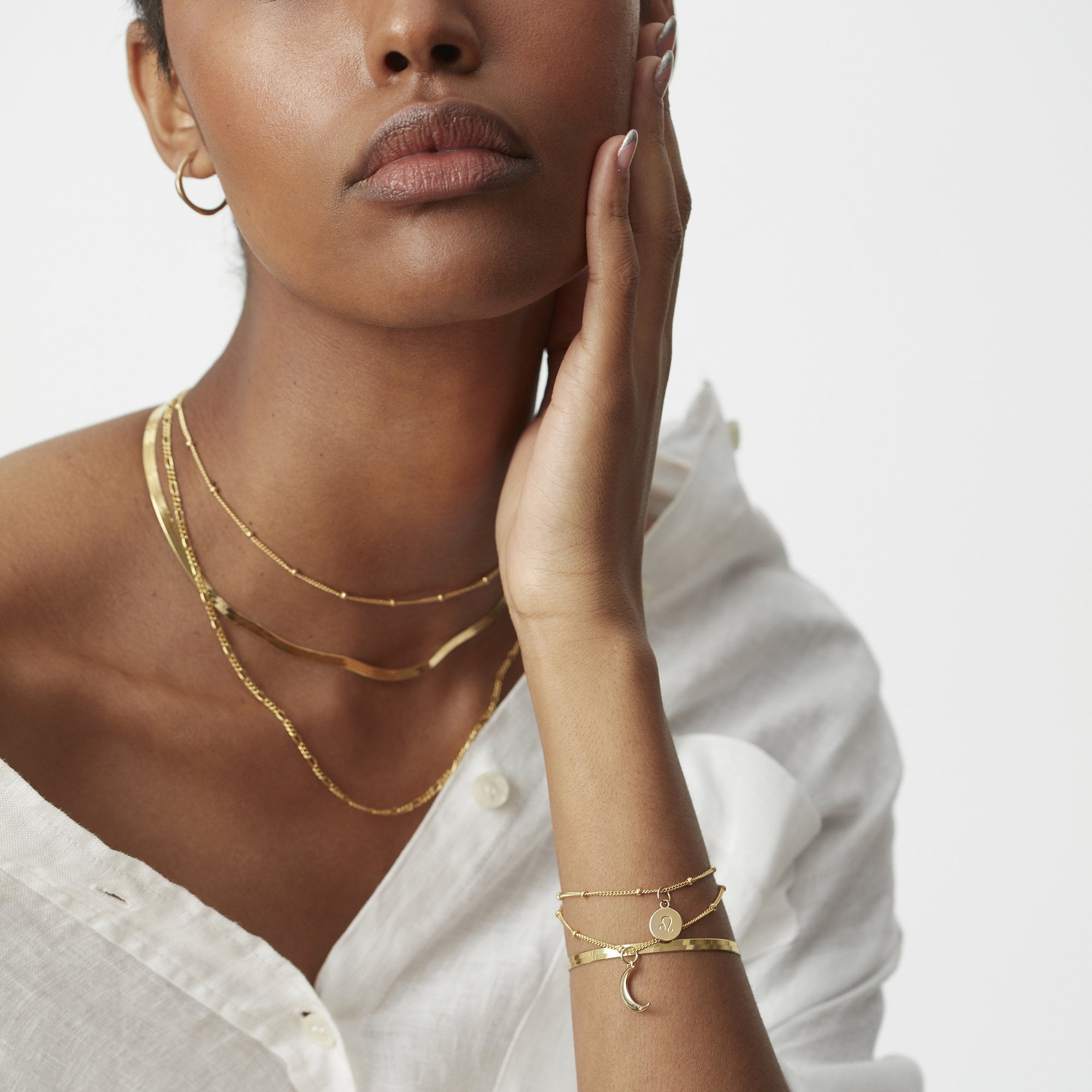 Muru Bead Chain choker-kaulakoru hopea 14" hento