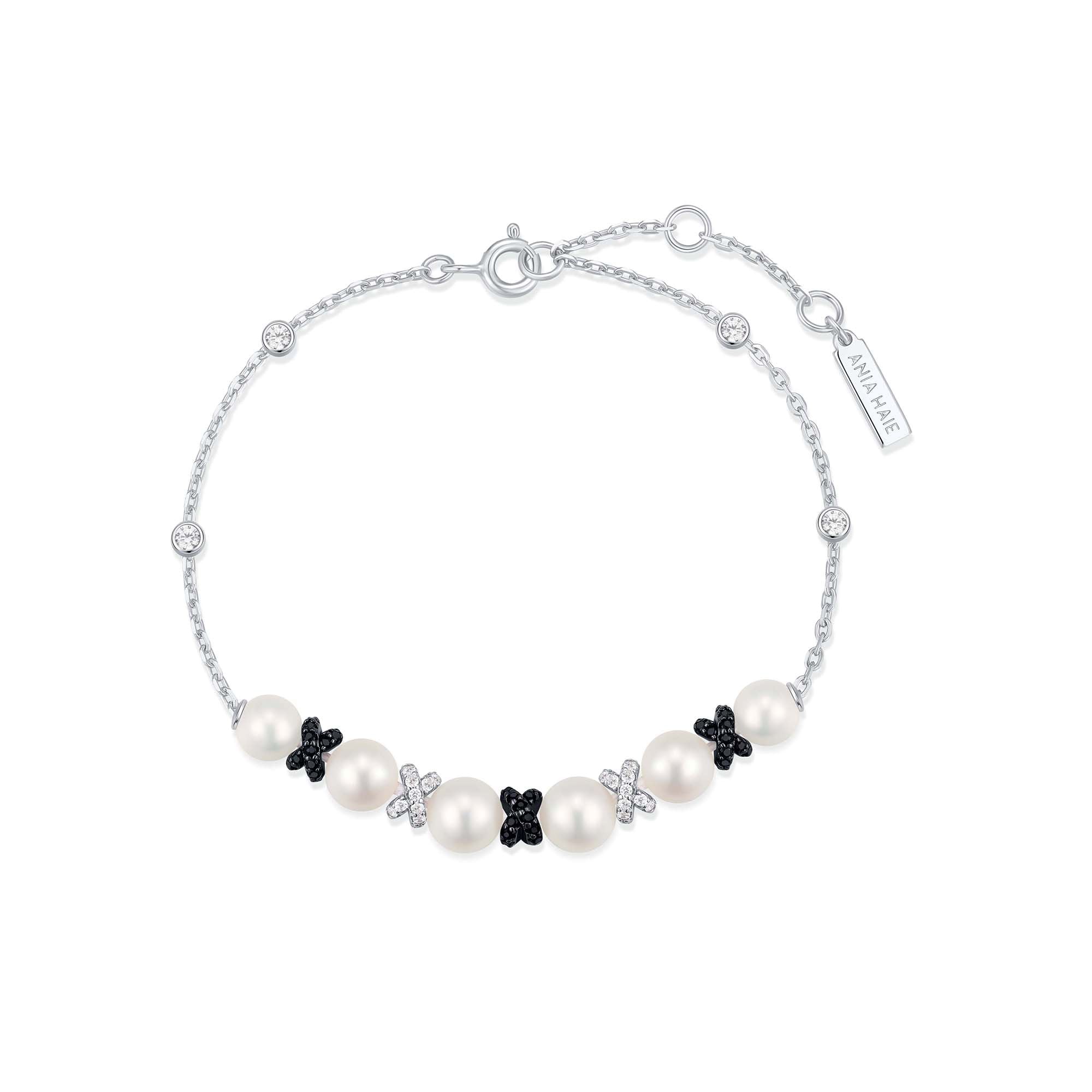 Ania Haie Braided Shell Pearl rannekoru two-tone
