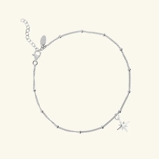 Muru Jewellery Star nilkkakoru hopea tähtiriipus
