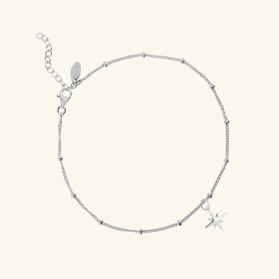 Muru Jewellery Star nilkkakoru hopea tähtiriipus