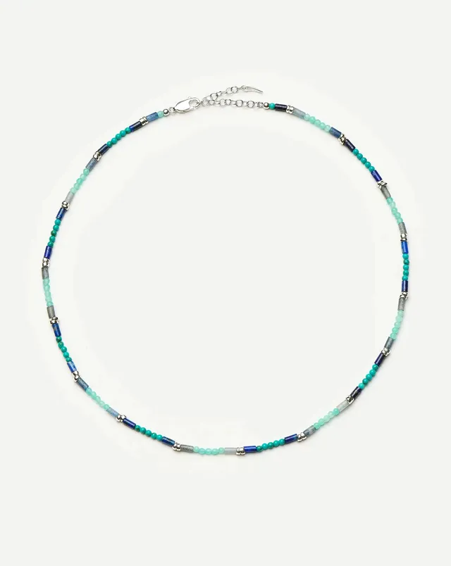 Missoma Beaded Choker kaulakoru hopea sininen
