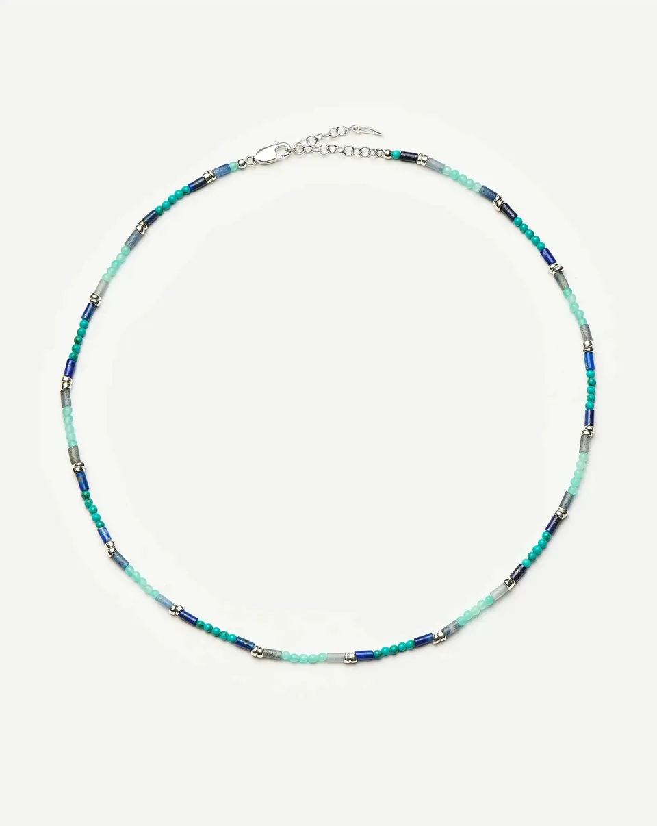 Missoma Beaded Choker kaulakoru hopea sininen