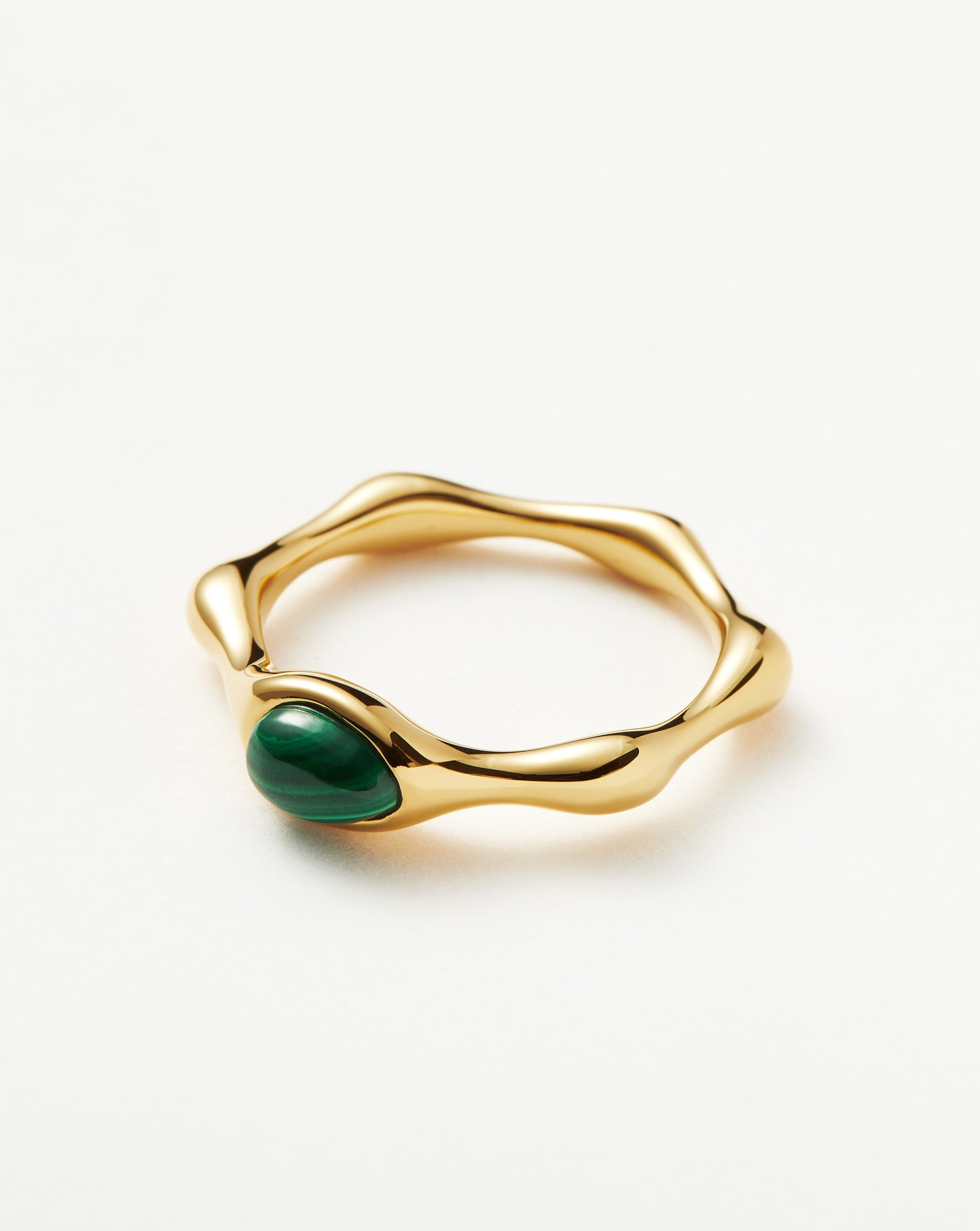 MISSOMA Magma Gemstone Stacking sormus kullattu malakiitti