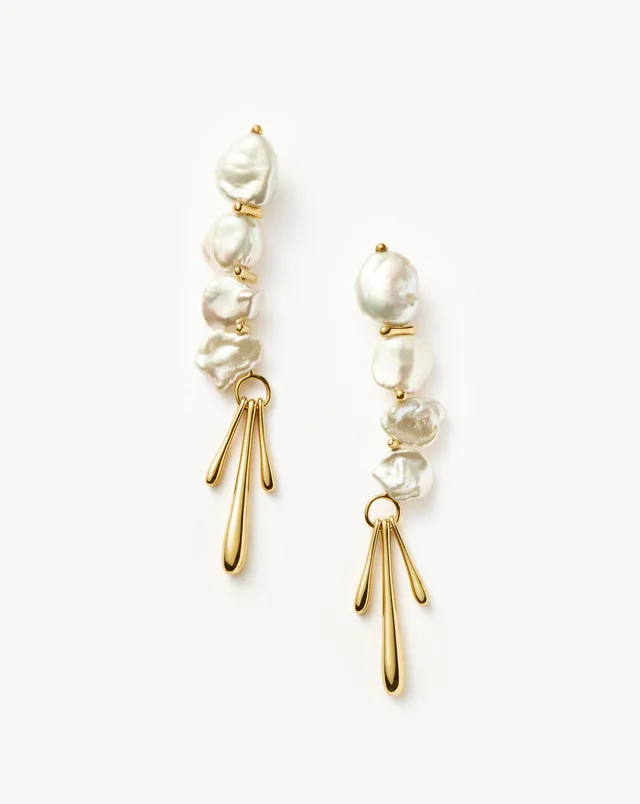 Missoma Keshi Pearl Drop korvakorut kulta helmi 70 mm