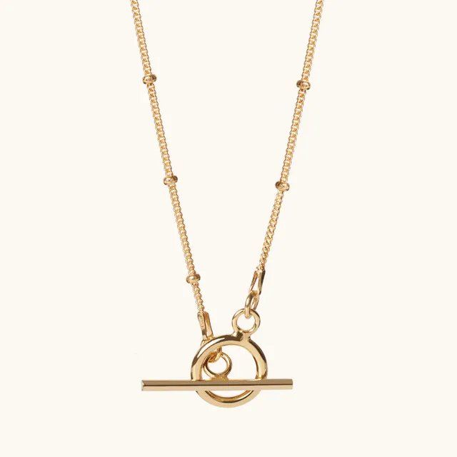 Muru Jewellery T Bar Bead helmikaulakoru kulta