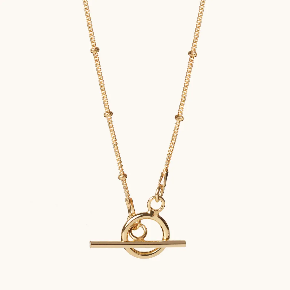 Muru Jewellery T Bar Bead helmikaulakoru kulta