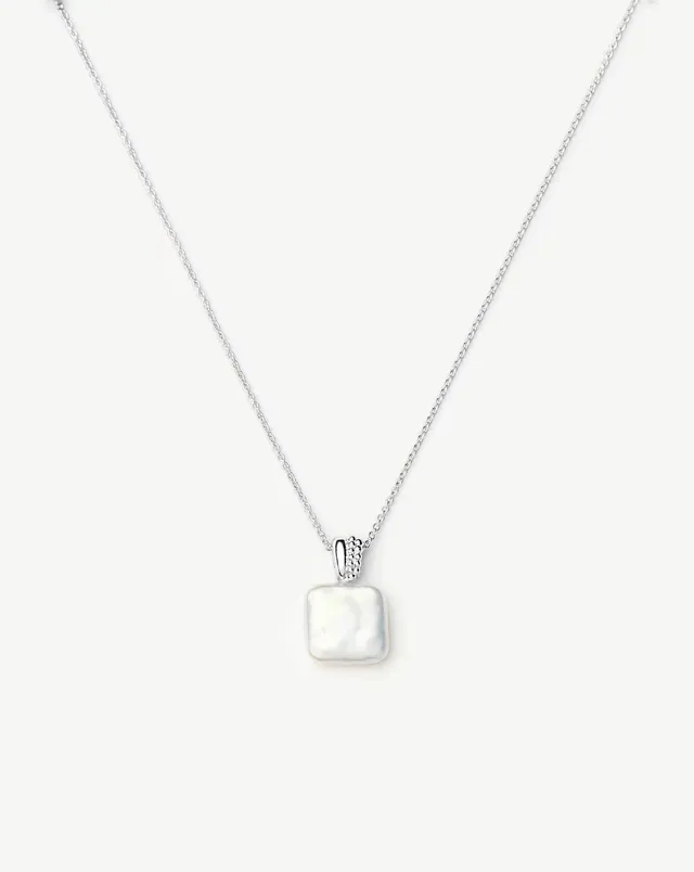 Missoma Baya Square Pearl riipuskaulakoru hopea