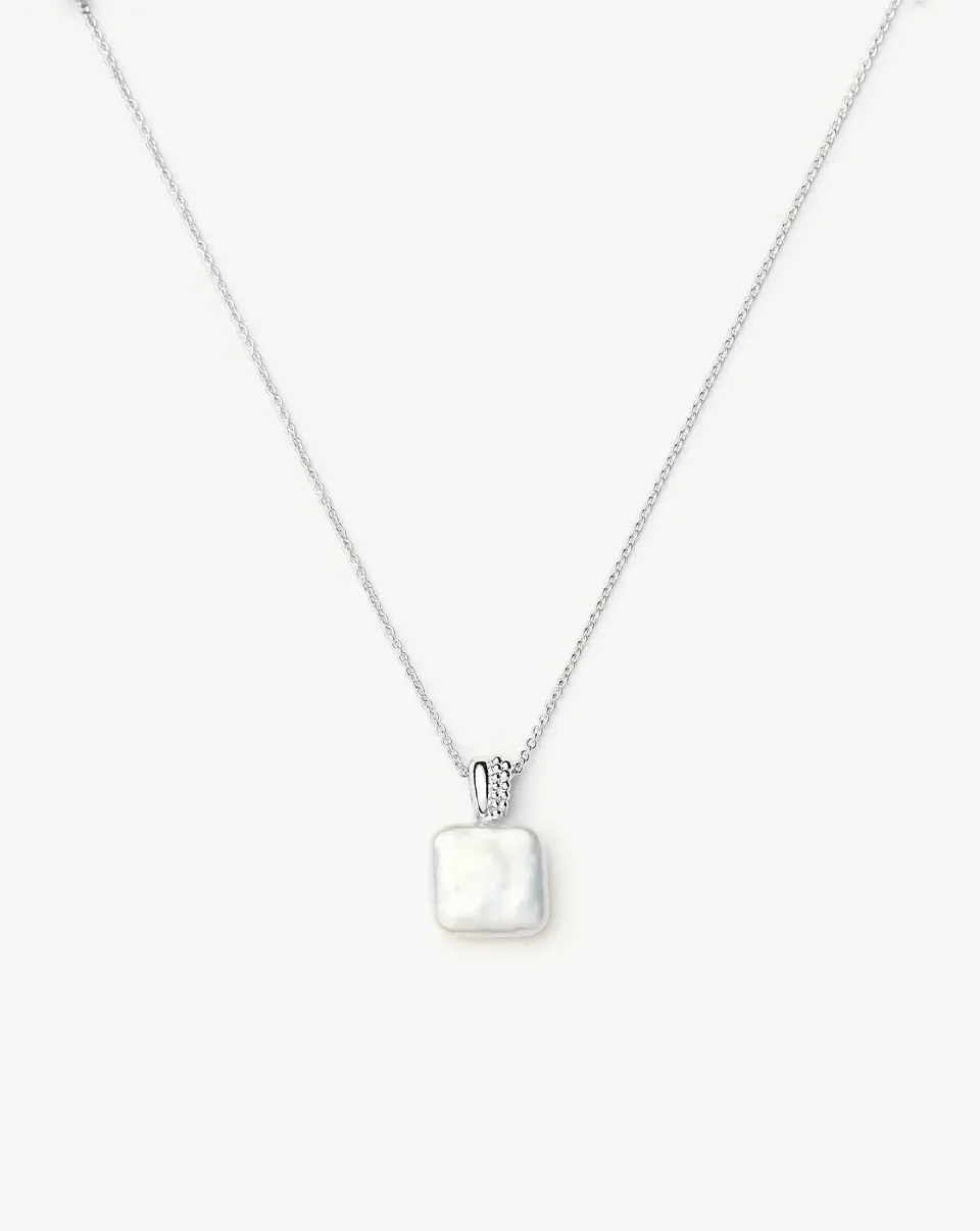 Missoma Baya Square Pearl riipuskaulakoru hopea