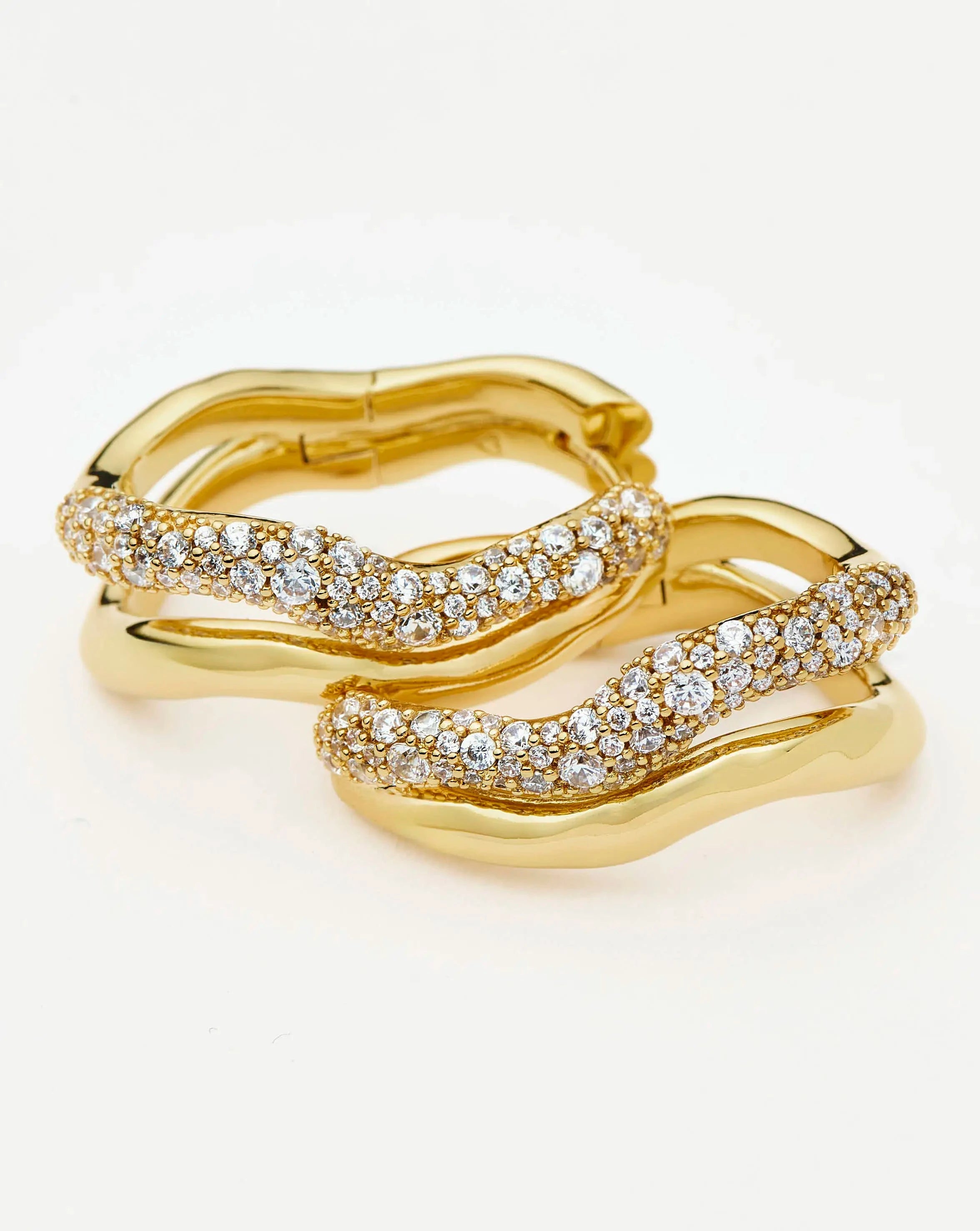 MISSOMA Molten Snow Double Medium Hoop korvakorut