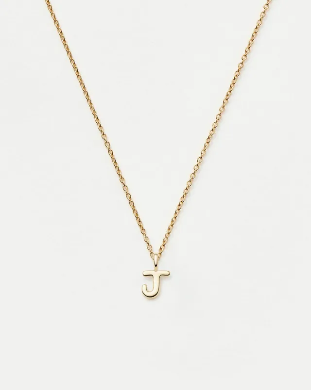 Missoma Initial J kaulakoru 14ct keltakulta mini pendant 45cm