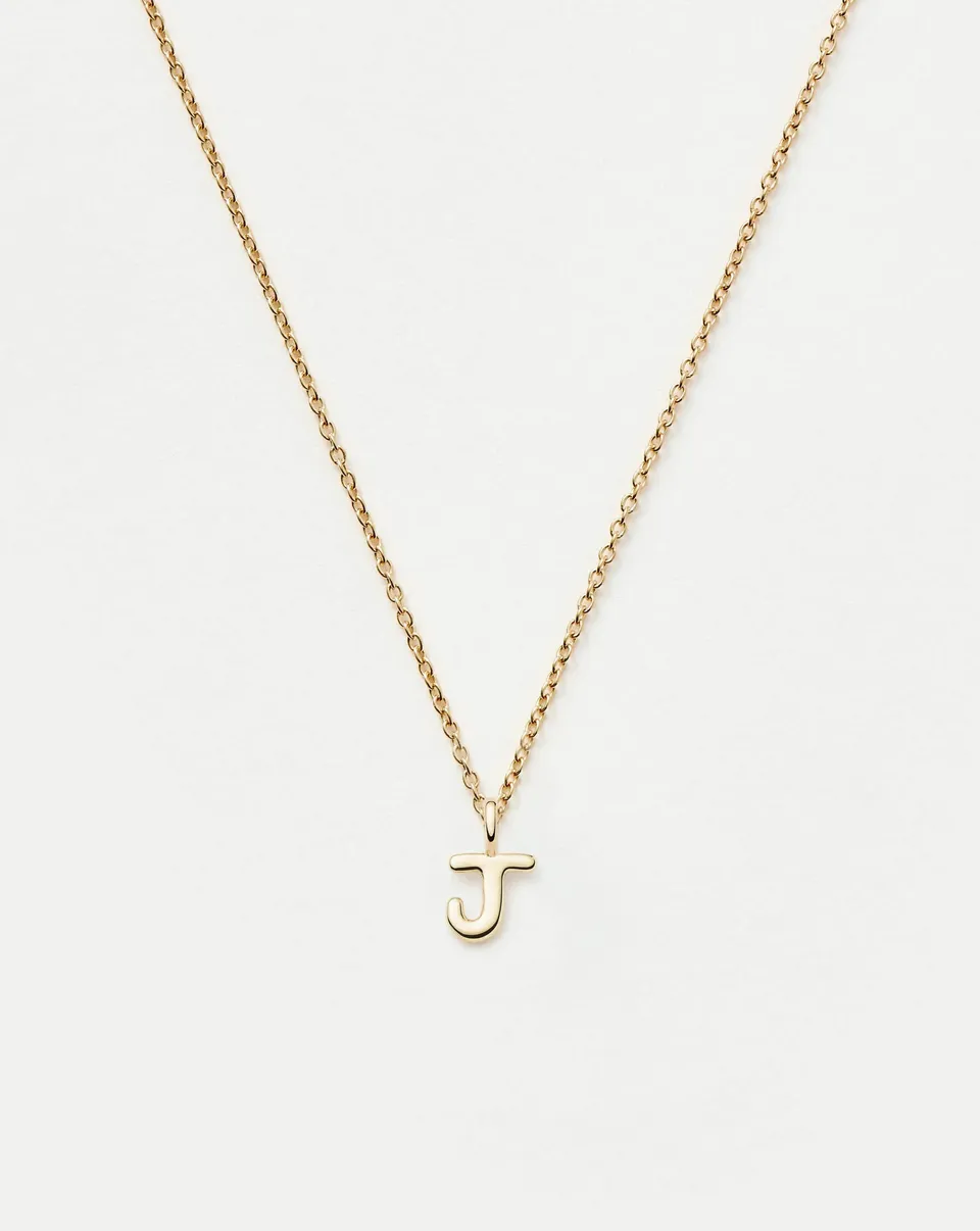 Missoma Initial J kaulakoru 14ct keltakulta mini pendant 45cm