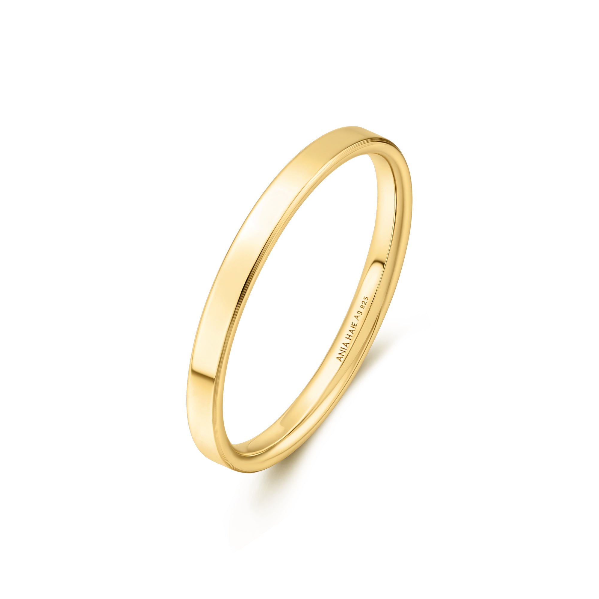 Ania Haie Sunny Sparkler 2mm Smooth Band sormus kulta 54