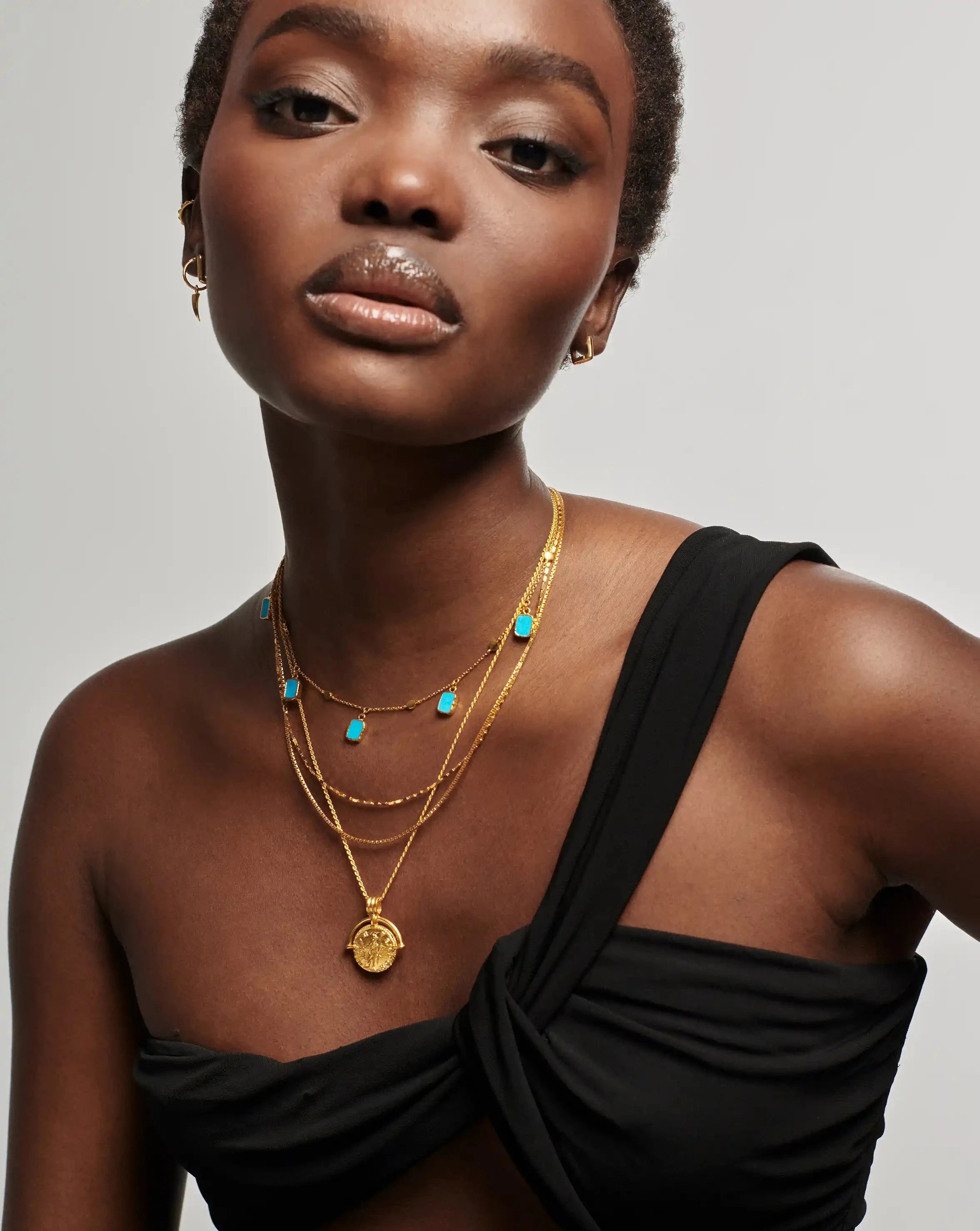 Missoma Lena Charm Choker kaulakoru turkoosi