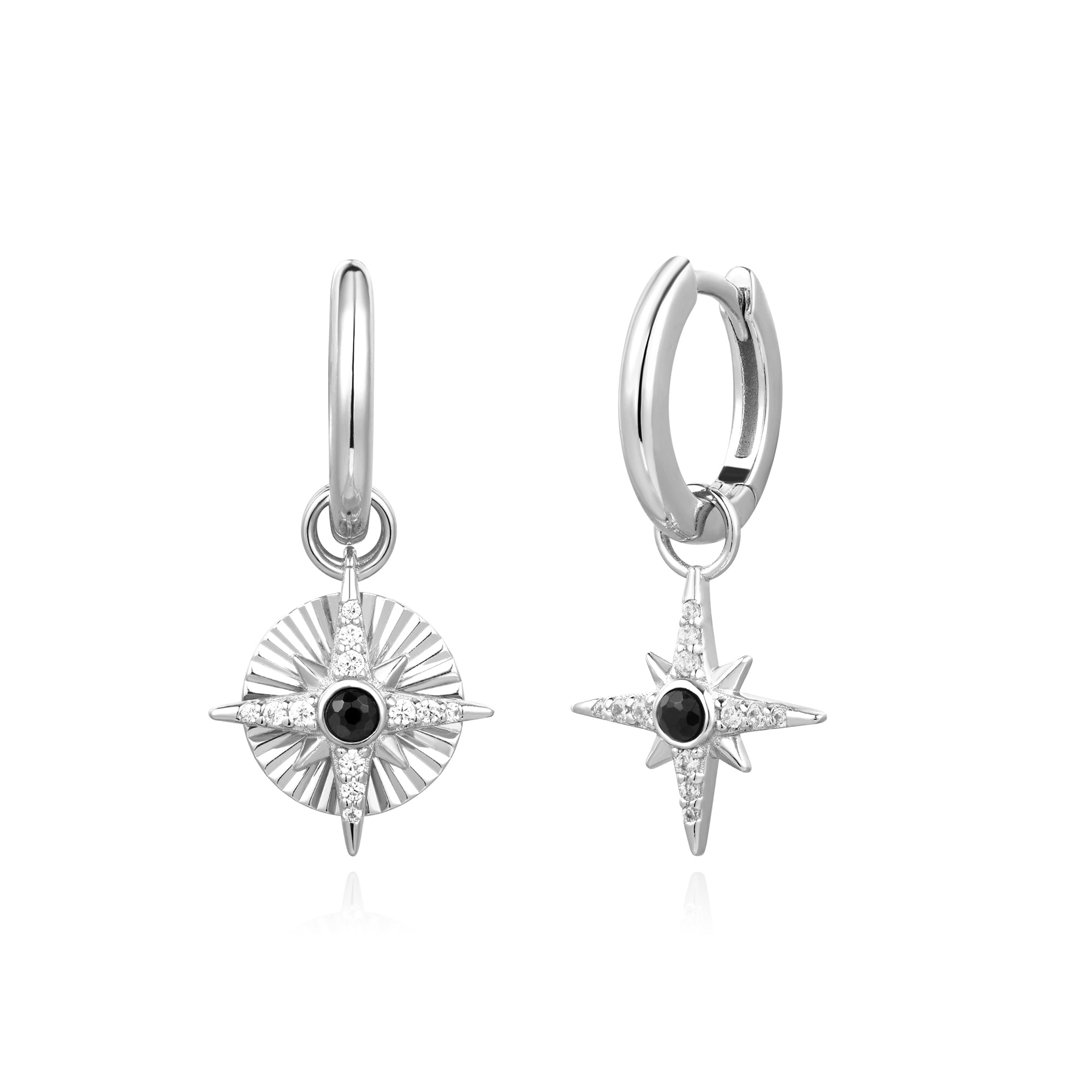 Ania Haie Astrolabe Charm huggie-korvakorut hopea akaatti