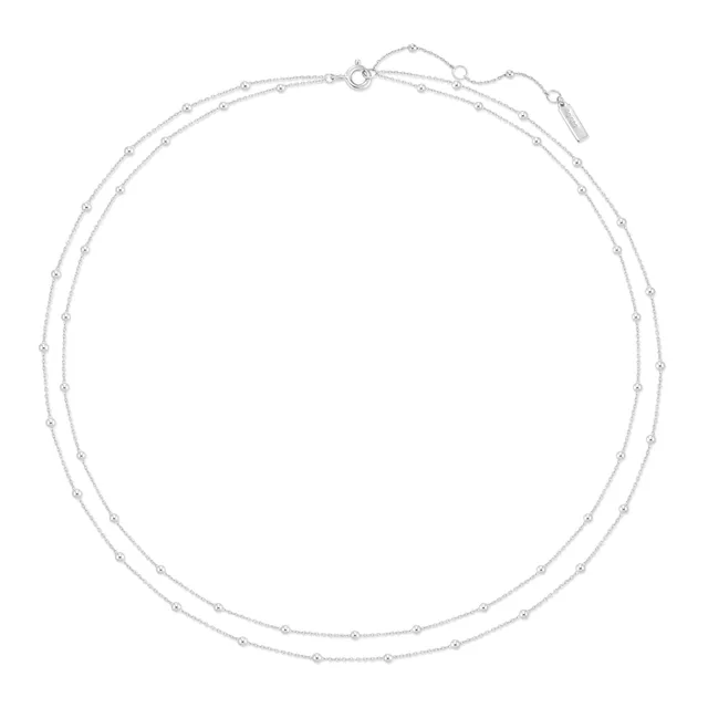 Ania Haie Ripple Joy Double Chain Bead Station kaulakoru hopea