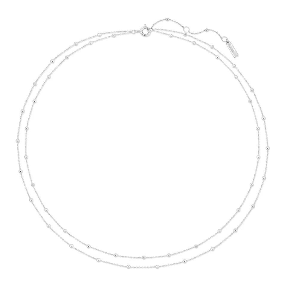 Ania Haie Ripple Joy Double Chain Bead Station kaulakoru hopea