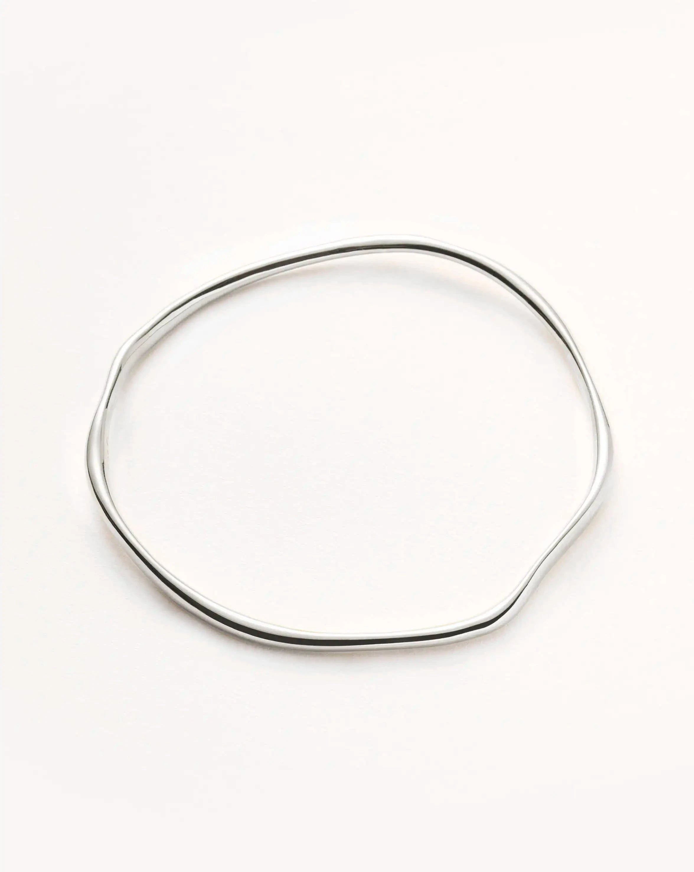 MISSOMA Molten Ripple rannerengas hopeoitu XS/S 18,8cm
