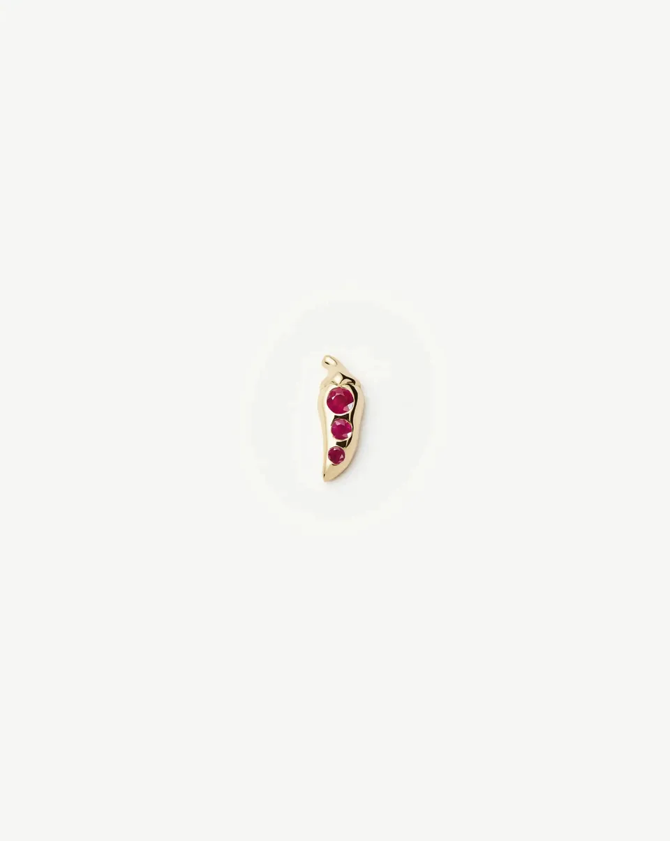 Missoma Ruby Chilli nappikorvakoru rubiini 9k kultaa